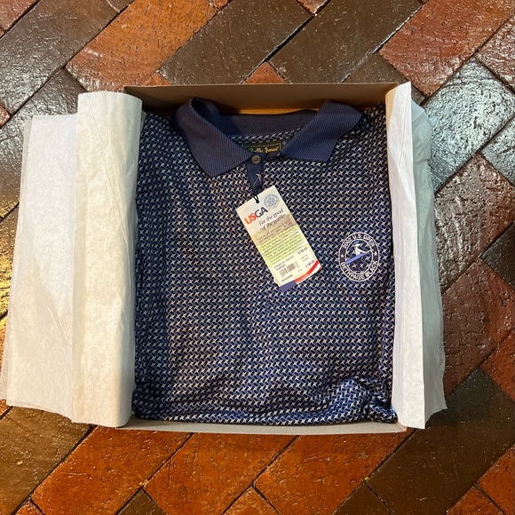 Golf polo USGA Bobby Jones Collection size Large New With Tags Navy - Picture 2 of 11
